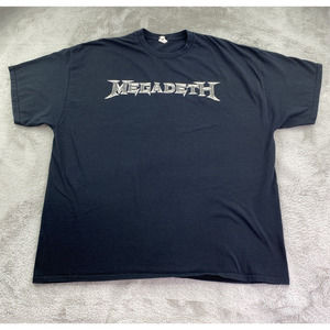 Megadeth Shirt Mens XXL Black American Metal Rock Band Logo Spellout Graphic Y2K